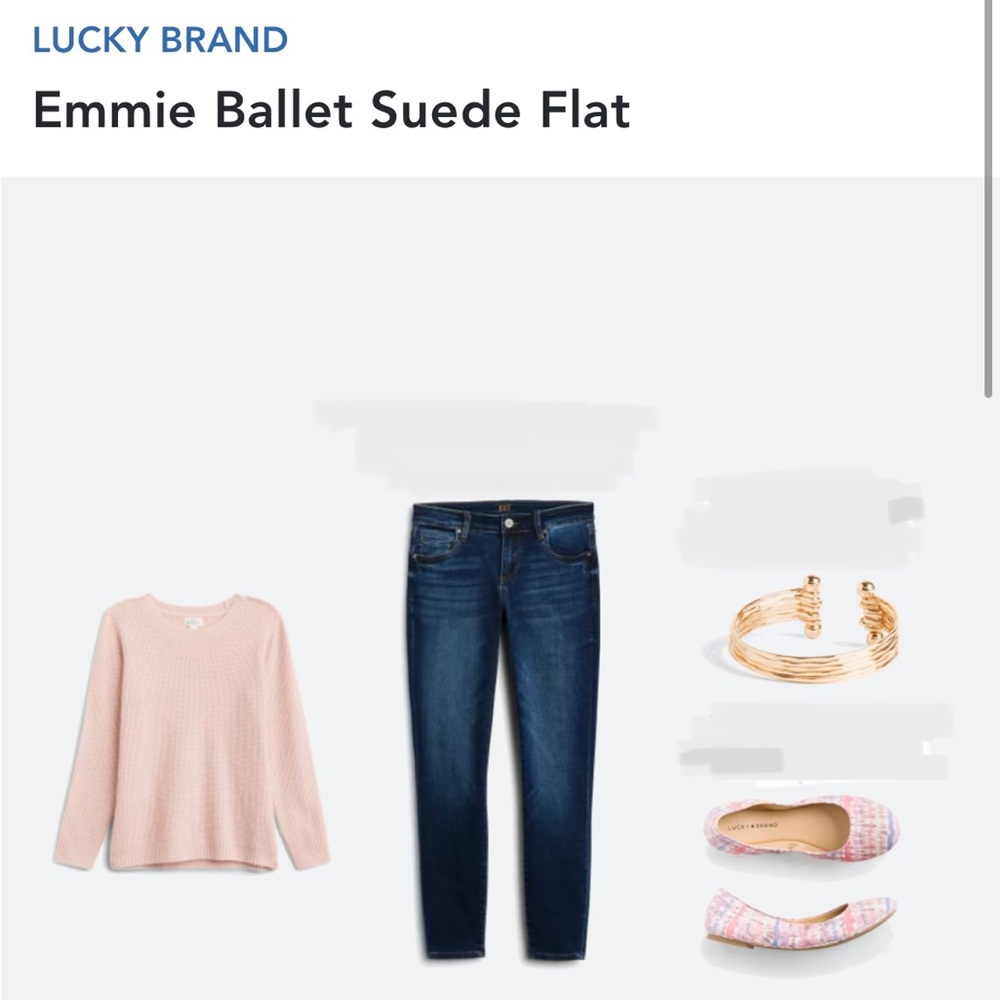 NWT Lucky Brand Emmie Ballet Printed Flat Size 7.5 - Picture 9 of 9